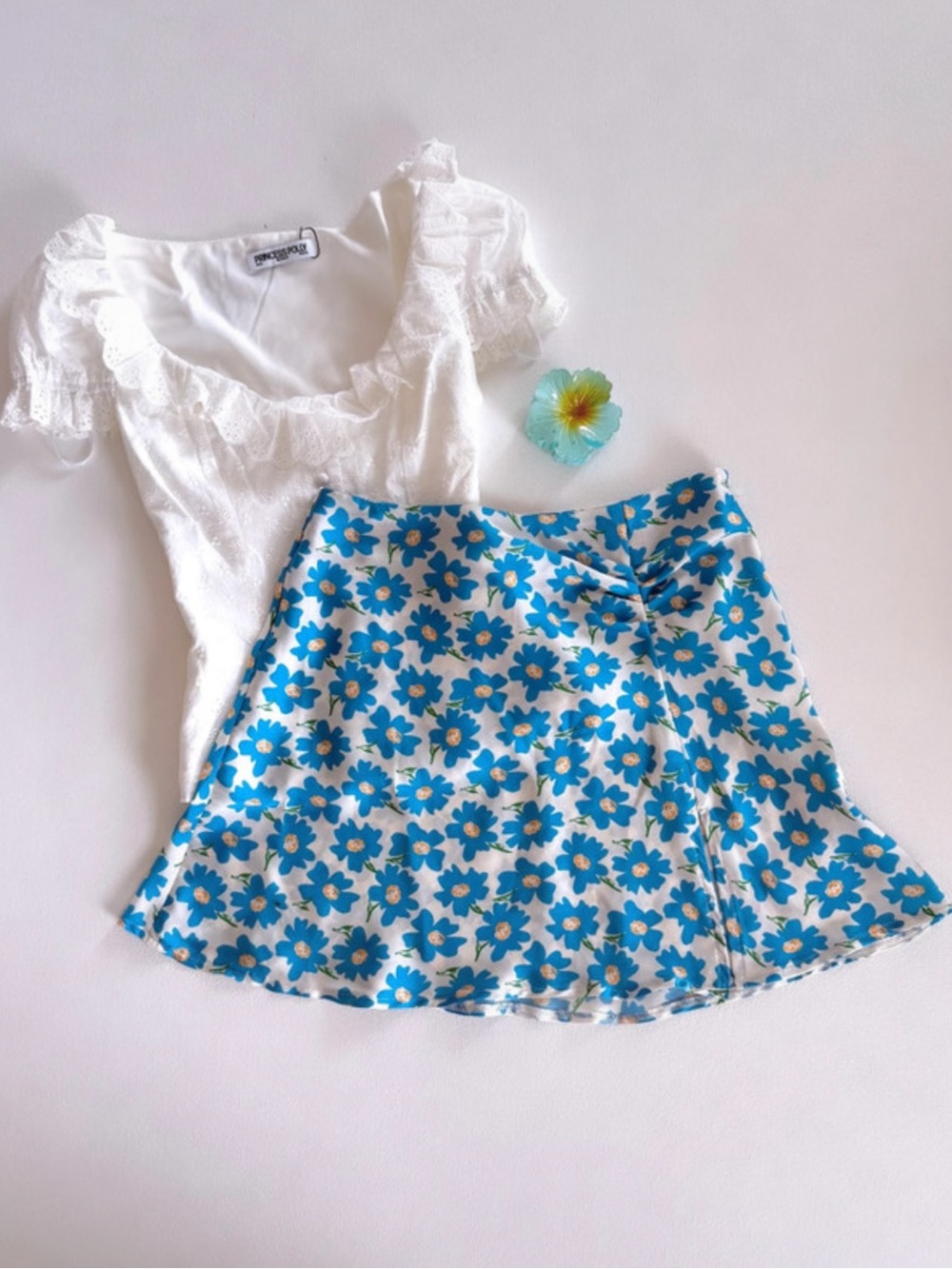 Free people floral mini skirt